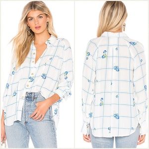 Free People Window To My Heart Button Up Blouse M